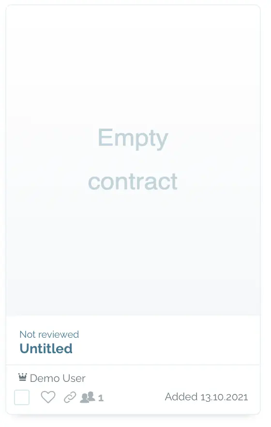 An empty contract card in the Zefort user interface